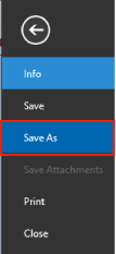 Outlook, Save As